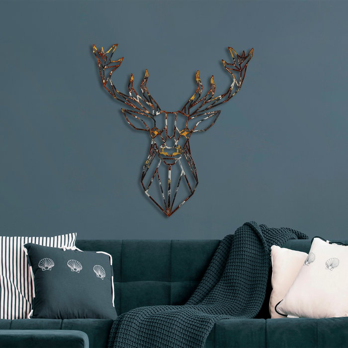 Wallity Deer - 3 Accesorio de Pared de Metal Multicolor
